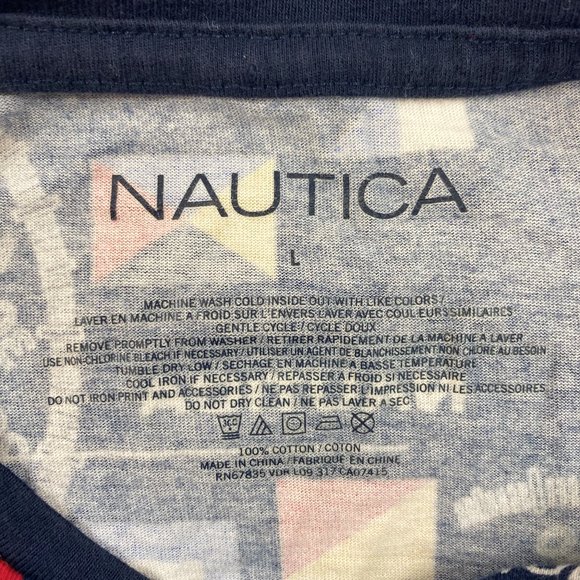 Nautica Sailing Challenge Retro Logo Pajama Shirt - Picture 2 of 4